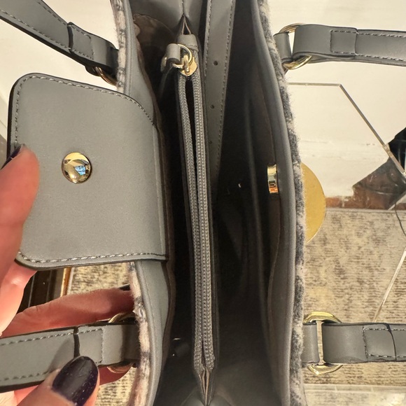 Nanette Lepore Gray and White Crossbody Bag with Houndstooth Pattern - Picture 5 of 5